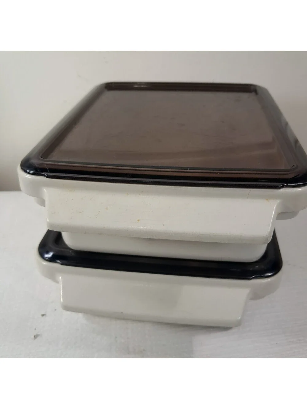 Vintage Litton Ware Conventional Oven Microwave Lidded Cookware set 2 w/ lids